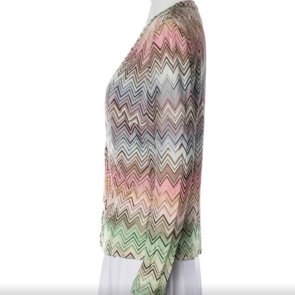 Missoni Cardigan Rainbow Stripe V Neck Rayon 🌈 Size IT44 - Picture 2 of 4